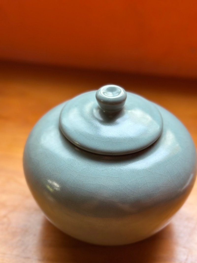 聚寶 汝窯釉茶倉  手工藏茶  開片釉色溫潤  16.5*19cm - 擺飾/家飾品 - 陶 