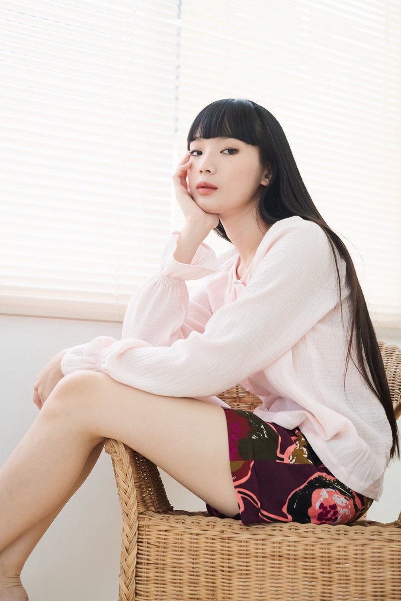 BIRUCHU FLUFFY TOP - Pink (Organic Cotton) - 女上衣/長袖上衣 - 棉．麻 粉紅色