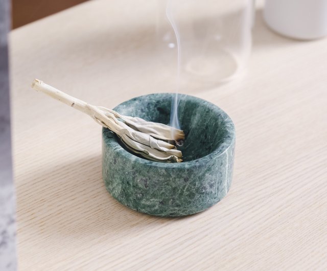 大理石小皿/小鉢 多用途トレイ台湾蛇紋石 - ショップ VERDE 小皿