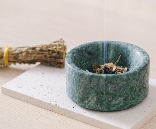 大理石小皿/小鉢 多用途トレイ台湾蛇紋石 - ショップ VERDE 小皿