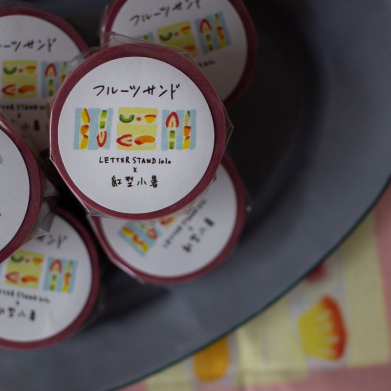 LETTER STAND lolo × Bingata Shosho Masking Tape Fruit Sandwich - Washi Tape - Paper Pink