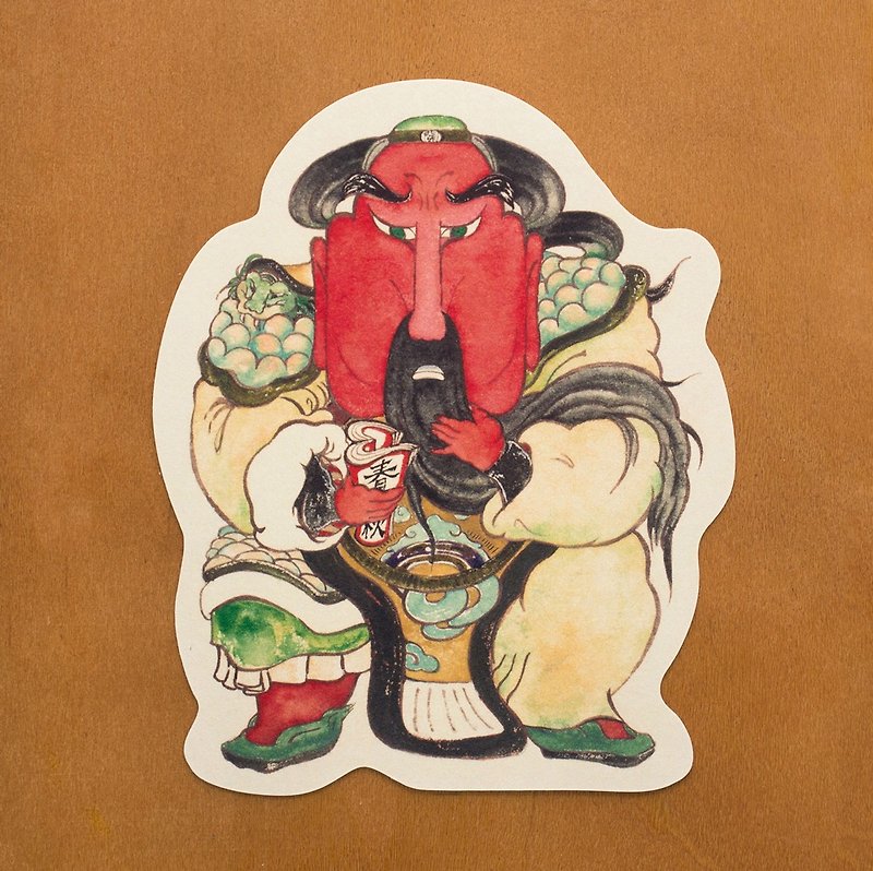 Shenming style postcard - Guan Shengdijun / Guan Gong Baoshi business business Changlong - การ์ด/โปสการ์ด - กระดาษ สีแดง