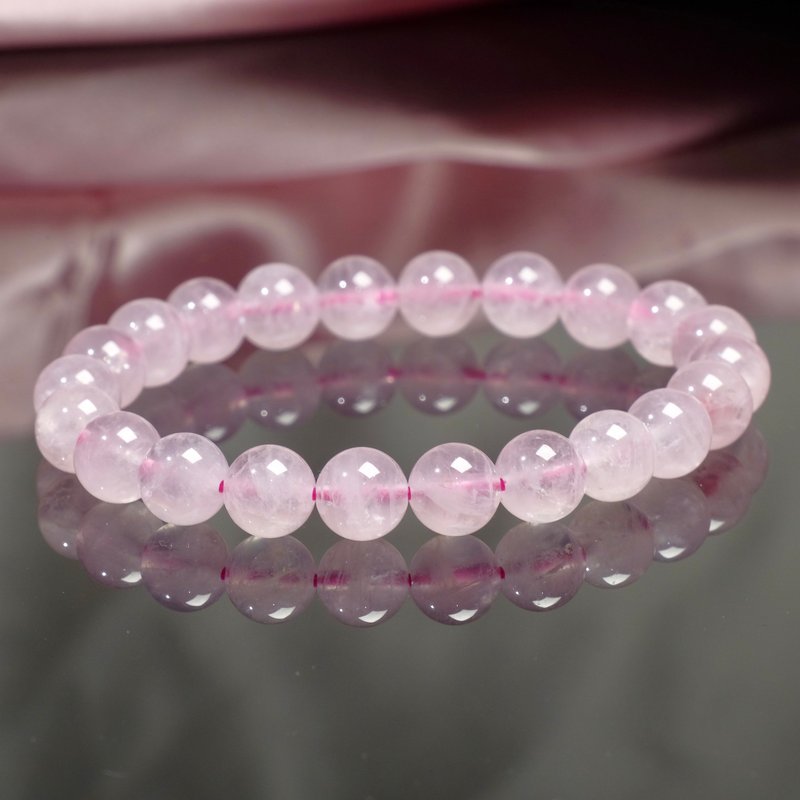 粉晶│8mm/10mm 水晶手鍊 愛情桃花 溫柔可愛 療癒心輪 客製禮物 - 手鍊/手環 - 水晶 粉紅色