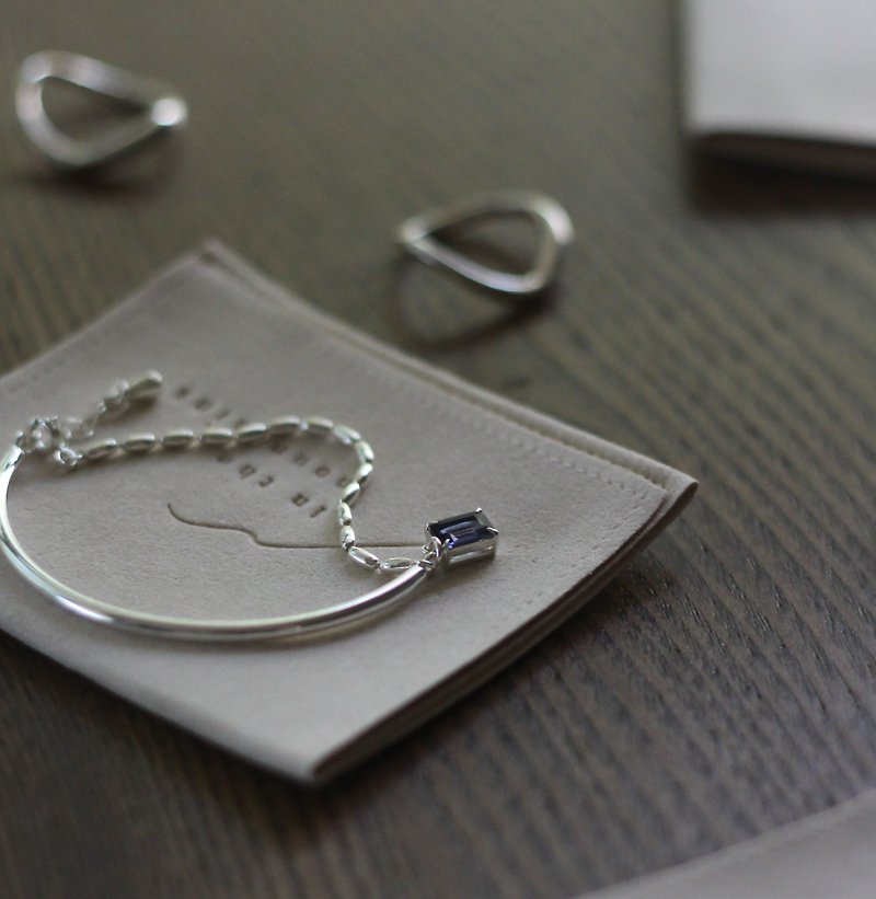 Iolite quality life cordierite sterling silver bracelet - Bracelets - Sterling Silver Blue