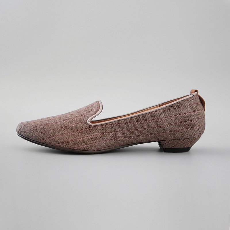 Ethel Loafers (低跟) 英倫系 | WL - 女牛津鞋/樂福鞋 - 棉．麻 咖啡色