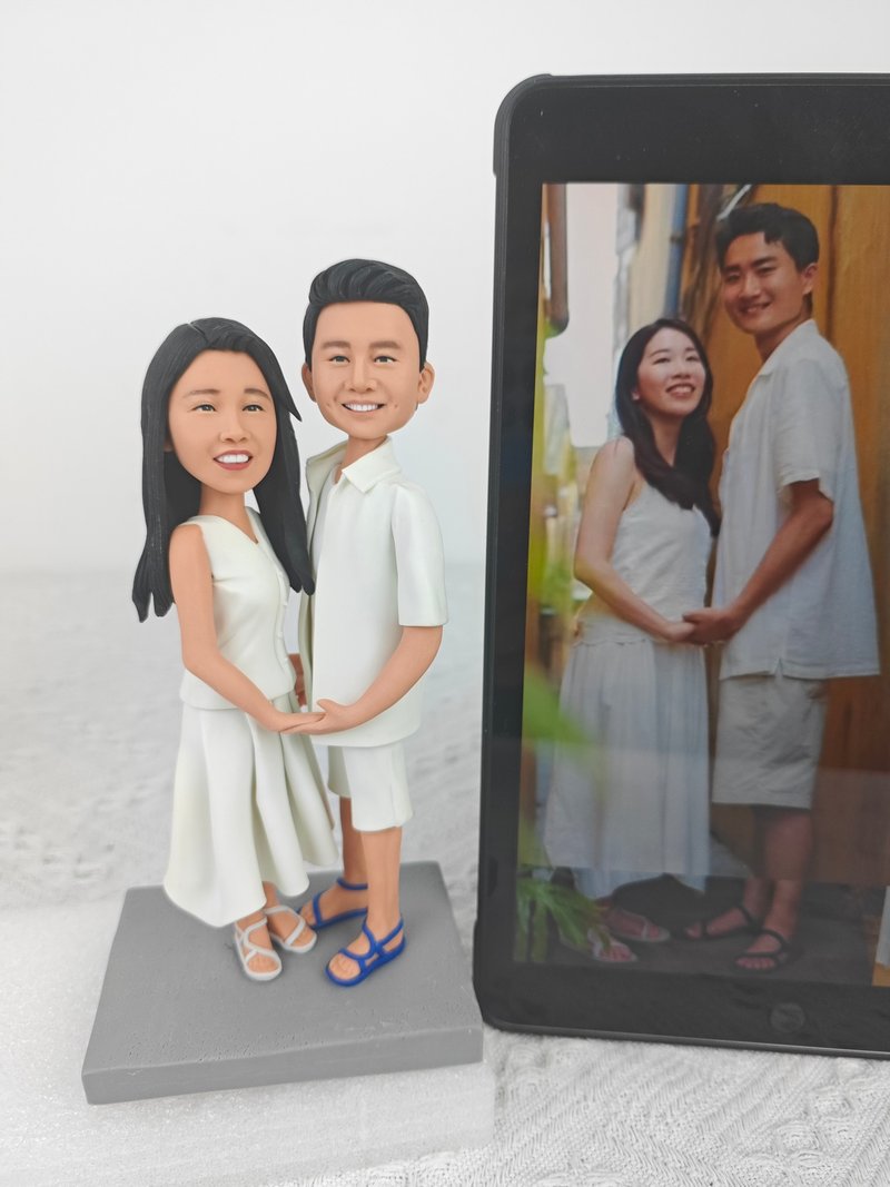 客制化人物公仔 結婚 周年紀念 禮物 訂制 3D人偶 人像畫 似顏繪 - 公仔/玩偶 - 黏土 多色