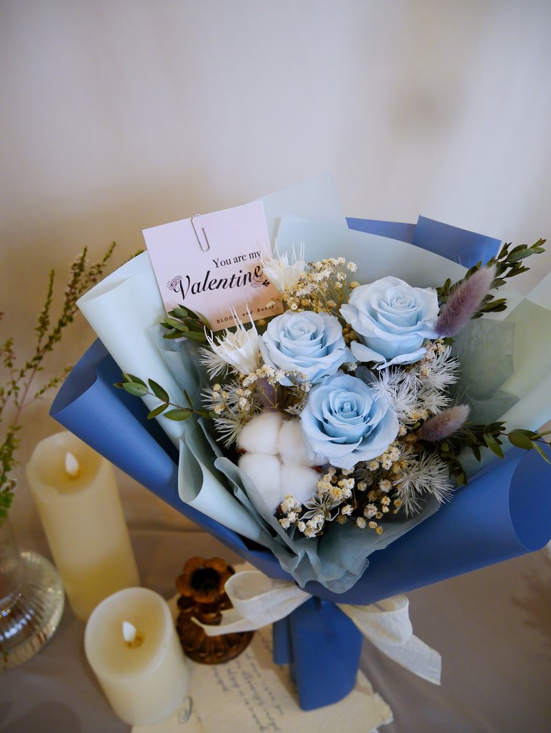 Eternal Bouquet South France Antibes Style | Valentine's Day Bouquet | Birthday Bouquet | Anniversary Bouquet - Dried Flowers & Bouquets - Plants & Flowers Blue