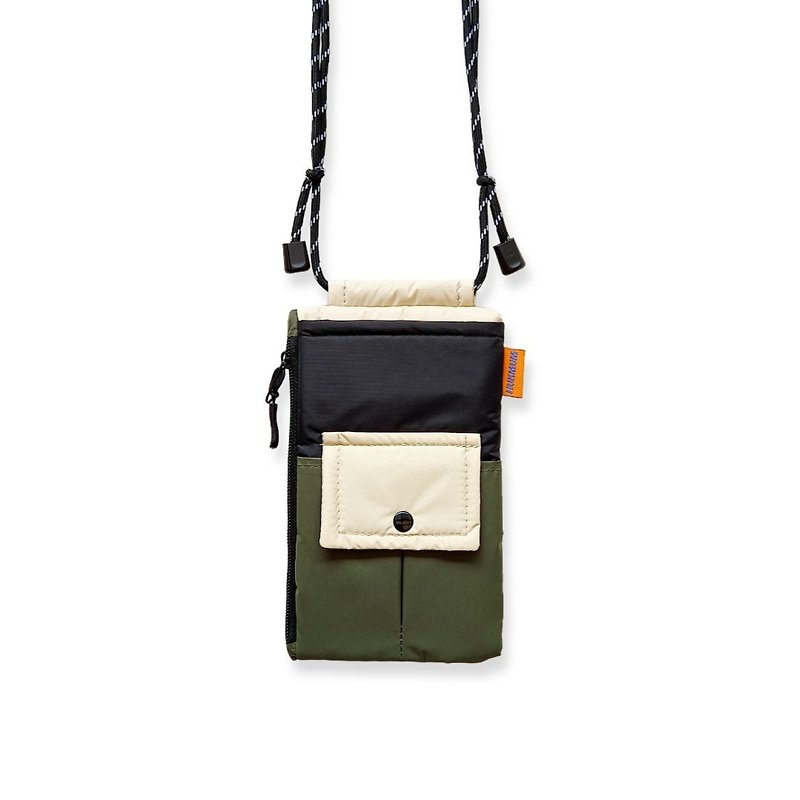 JOSH phone purse - Cream / olive green