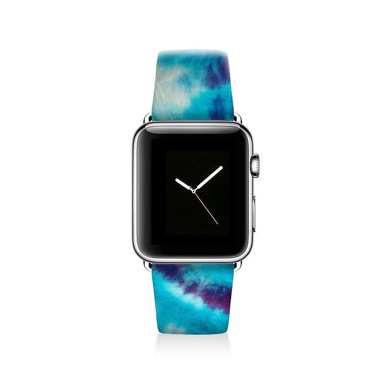 Tie dyed Apple watch band, Decouart Apple watch strap S037 (including adapter) - Women's Watches - Genuine Leather Multicolor