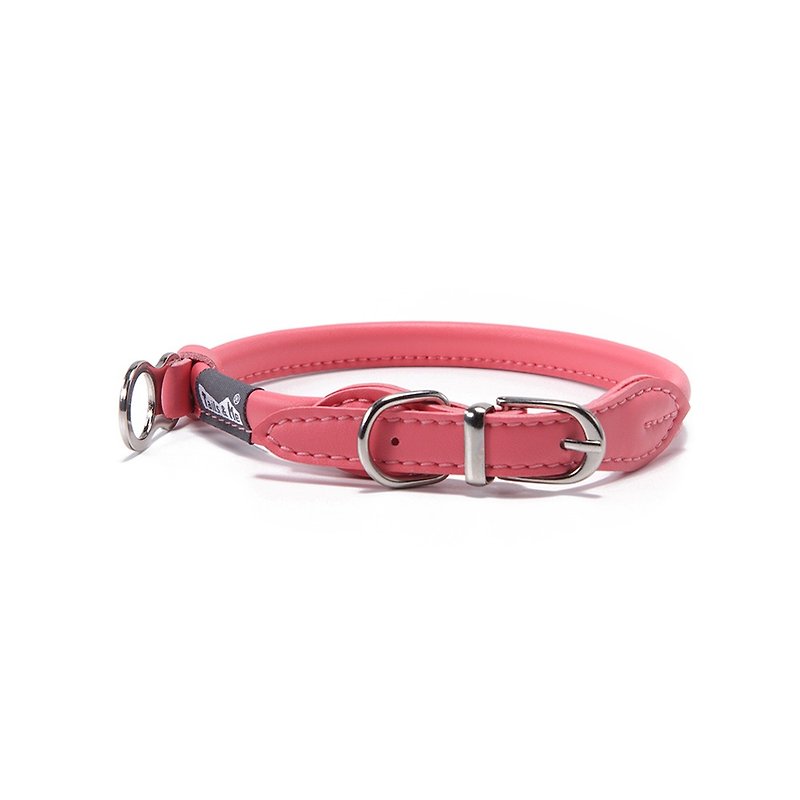 [Tail and Me] Natural Concept Leather Collar Coral Red - Collars & Leashes - Other Materials Red