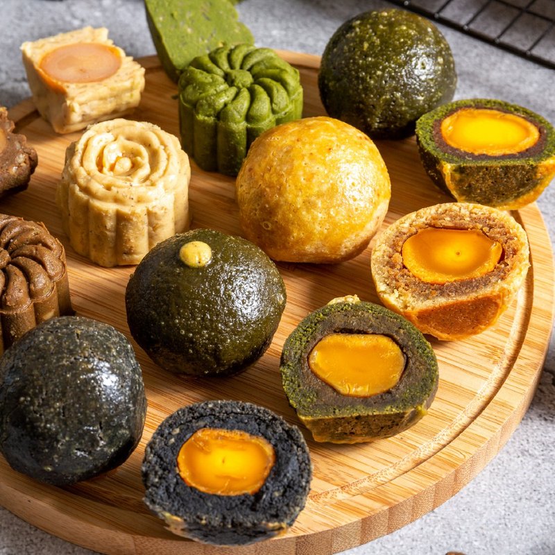 [Group purchase gift box discount set 3 boxes free shipping] [Light tea series] Mid-Autumn moon cakes/no sugar and no starch desserts - Cake & Desserts - Fresh Ingredients 