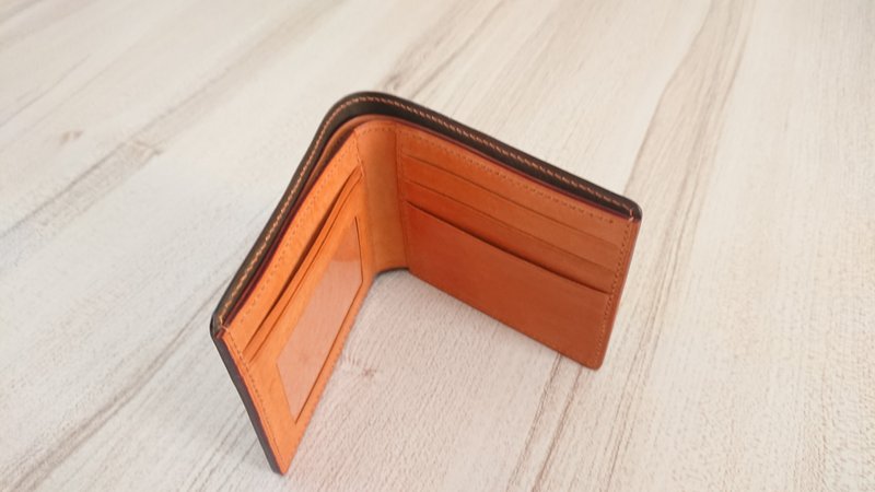 Short clip classic short clip leather full hand seam - Wallets - Genuine Leather 