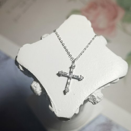 terra's gift 18k金 十字架鑽石 項鍊