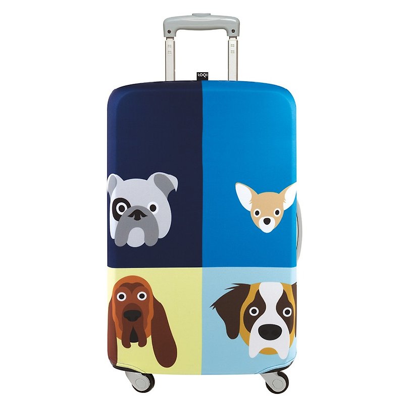 LOQI Luggage Jacket Dog Uncle [S Size] - กระเป๋าเดินทาง/ผ้าคลุม - เส้นใยสังเคราะห์ สีน้ำเงิน