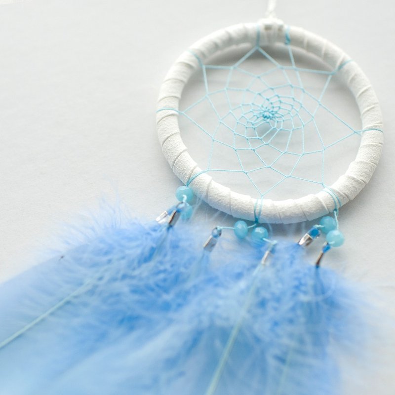 捕夢網材料包 8cm - 簡單粉藍 - 生日禮物 情人節禮物 - 其他 - 其他材質 藍色