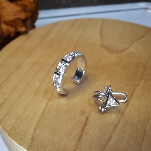 pilantha-jewelry 夾式耳環 耳環 耳骨夾 銀鍍金耳 可擴展的 Silver clip earrings