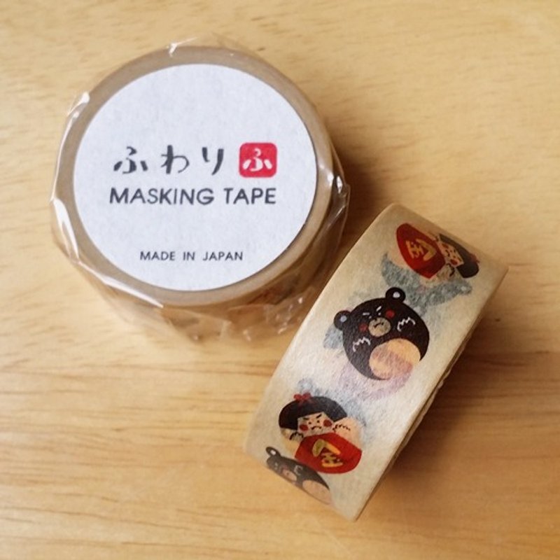 日本 伊予和紙 Fuwari 日本童話和紙膠帶【金太郎(KTR47001)】 - 紙膠帶/和紙/PET - 紙 金色