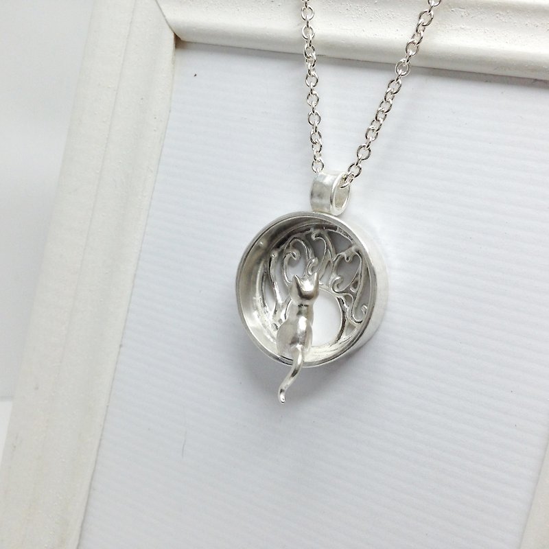 Cat Memorial Silver Personalized Necklace Gift For Cat Lover Birthday Valentine - สร้อยคอ - โลหะ สีเงิน