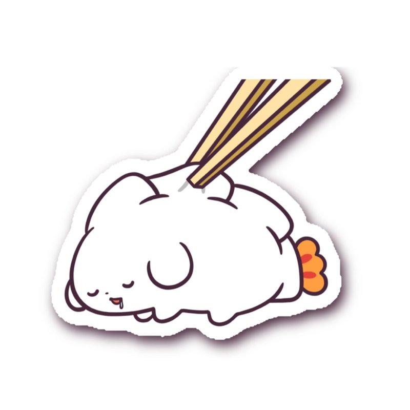 sticker【Pinched Shrimp Gyoza】 - Stickers - Other Materials 