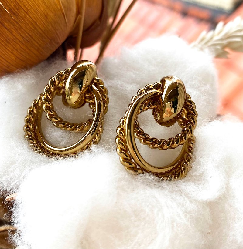 黃銅鍍金門環耳環 - 耳環/耳夾 - 銅/黃銅 