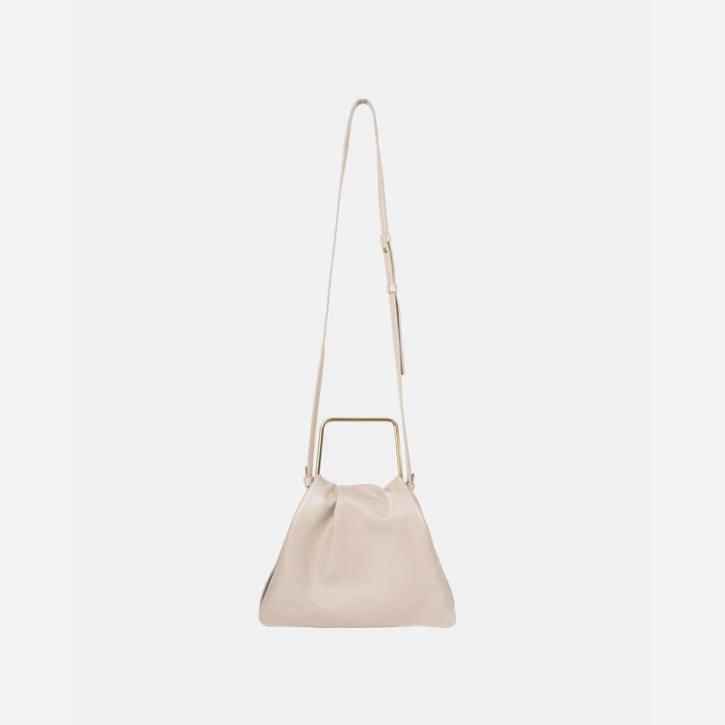 Poppy Bag 素皮革 手提包 斜背包 米色 - 側背包/斜背包 - 人造皮革 卡其色