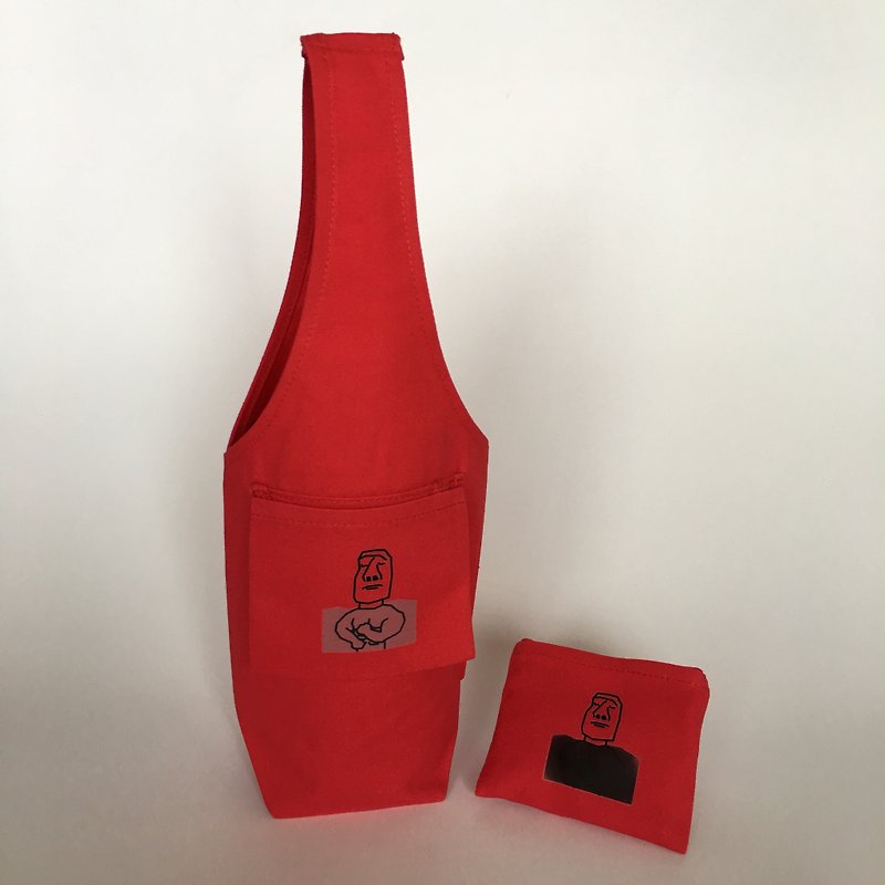 YCCT Eco-friendly Beverage Bag - Glamor Red Meat (Ice Pa / Mason Bottle / Condon Bottle) Patent Storage / Temperature Change Moe Stone Cup Set - ถุงใส่กระติกนำ้ - ผ้าฝ้าย/ผ้าลินิน สีแดง