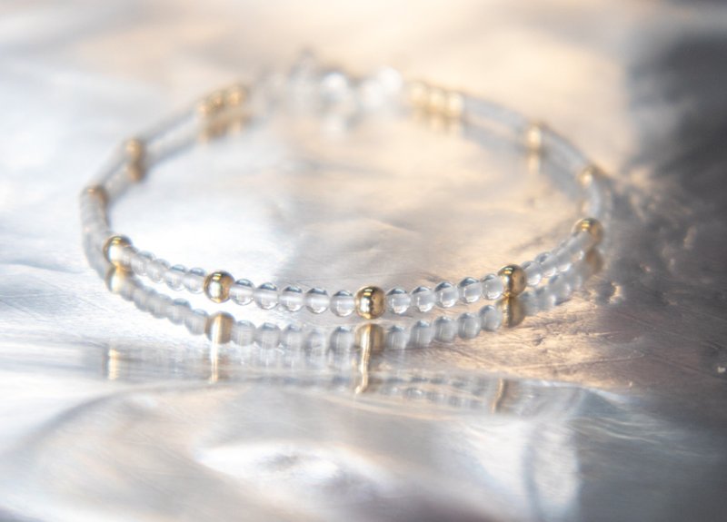 White Crystal-April Birthstone-925 SILVER White Crystal 2.5mm-Delicate Bracelet - สร้อยข้อมือ - เครื่องประดับพลอย ขาว