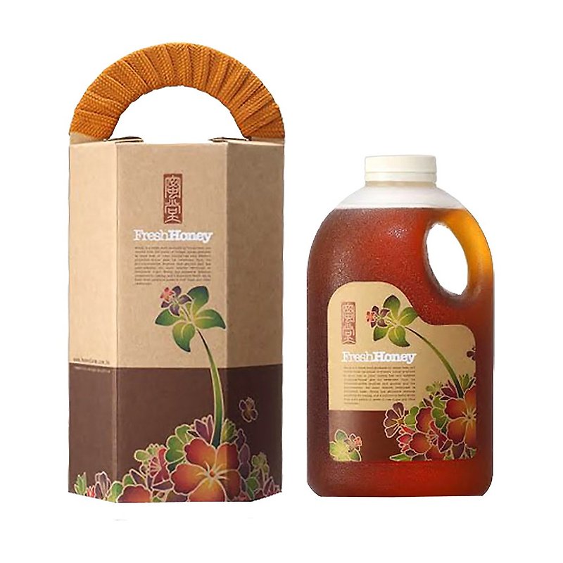 [Combination/Free Shipping] 2 bottles of longan honey 2200g + 2 bottles of 500g squeeze bottle - น้ำผึ้ง - อาหารสด สีเหลือง
