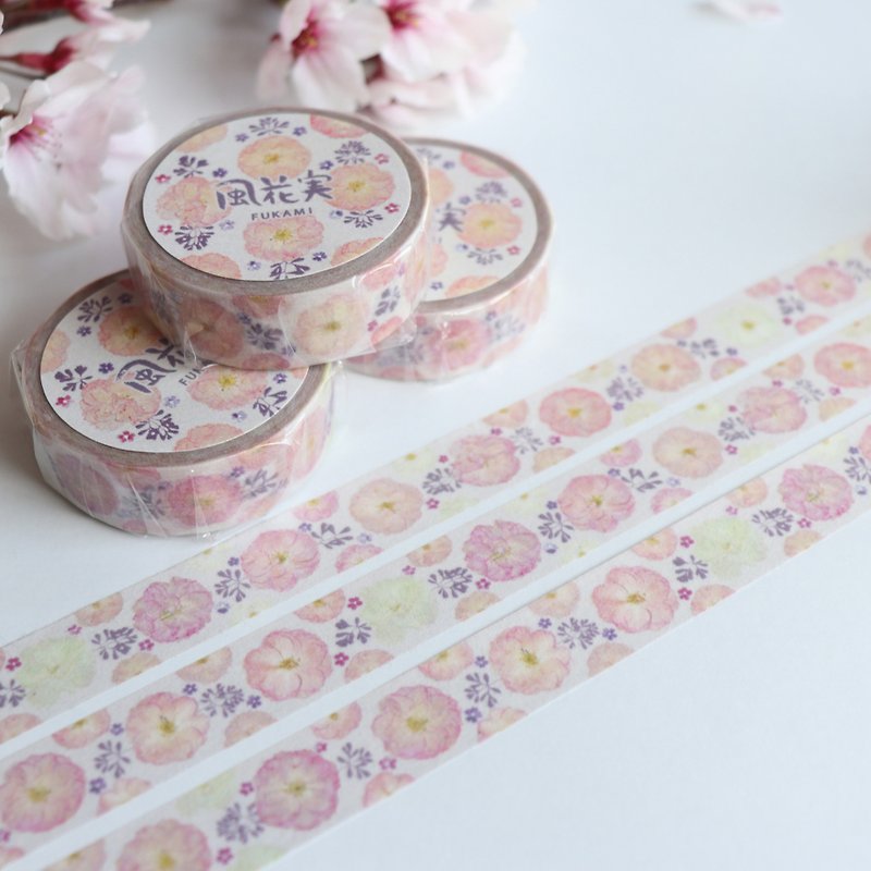 Japanese paper masking tape / Sakura / Made in Japan - มาสกิ้งเทป - กระดาษ สึชมพู
