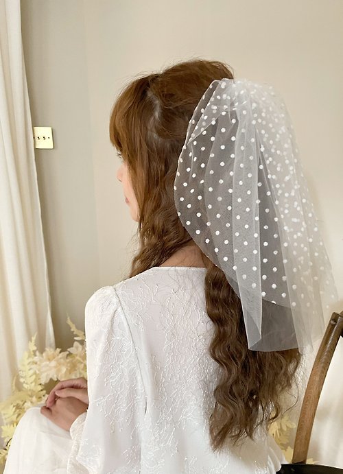 Miller米樂/新娘婚飾頭紗品牌 miller-米樂 點點短頭紗/短頭紗