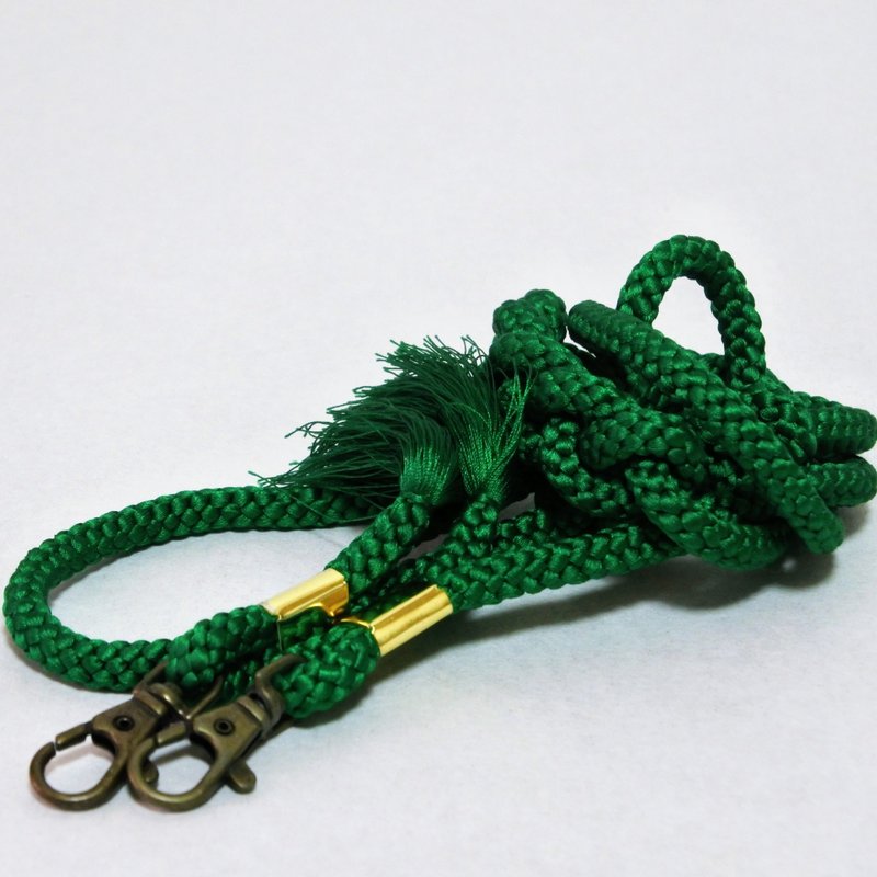 Kimono Remake Obi-jime Smartphone Shoulder Strap - 手機掛繩/背帶 - 絲．絹 綠色