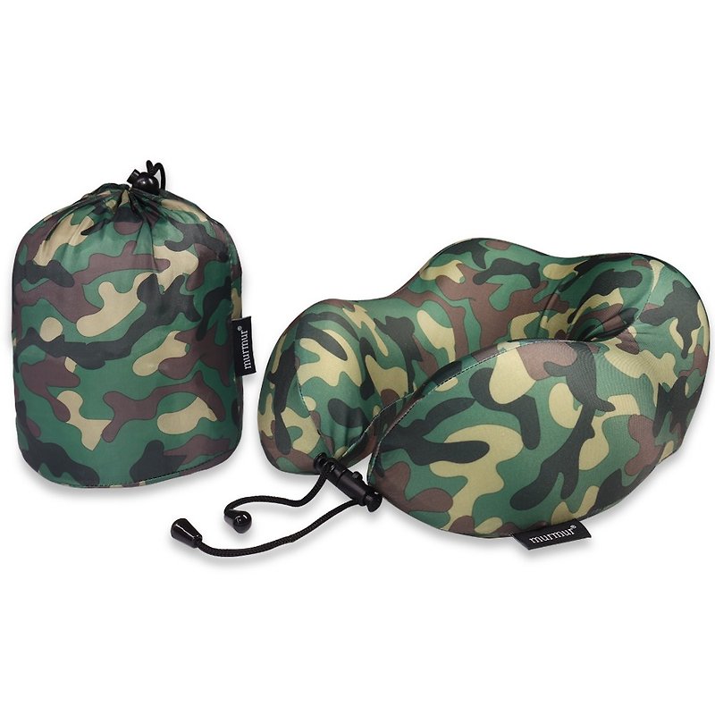 murmur旅行頸枕-迷彩綠 | U型護頸枕推薦(附收納袋) - 頸枕/午睡枕 - 聚酯纖維 綠色