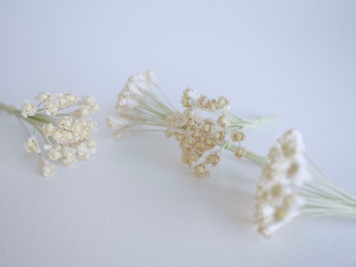 makemefrompaper Paper Flower, DIY 100 pieces gypsophila pollen 100 pieces, 0.8 cm. ivory color
