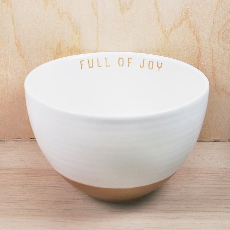 字句 JOY【Hallmark-禮品 手拉杯陶碗】 - 碗 - 陶 白色