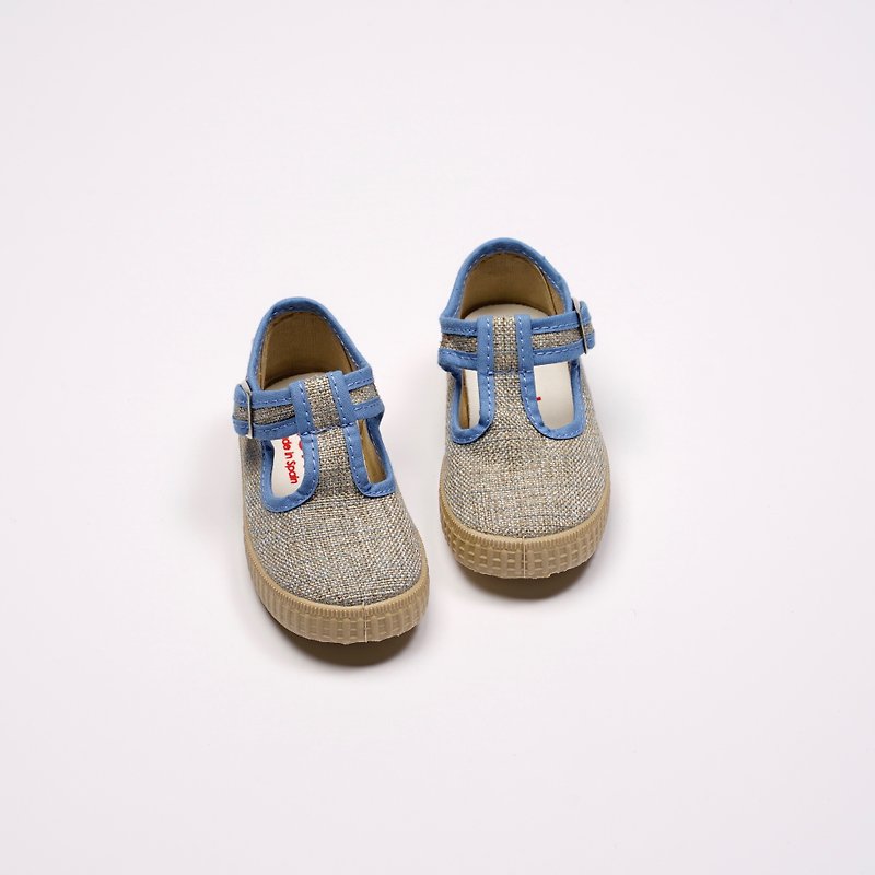 西班牙帆布鞋 CIENTA 藍色 喬治小王子51005 金蔥布料 童鞋 T字款 - 男/女童鞋 - 棉．麻 藍色