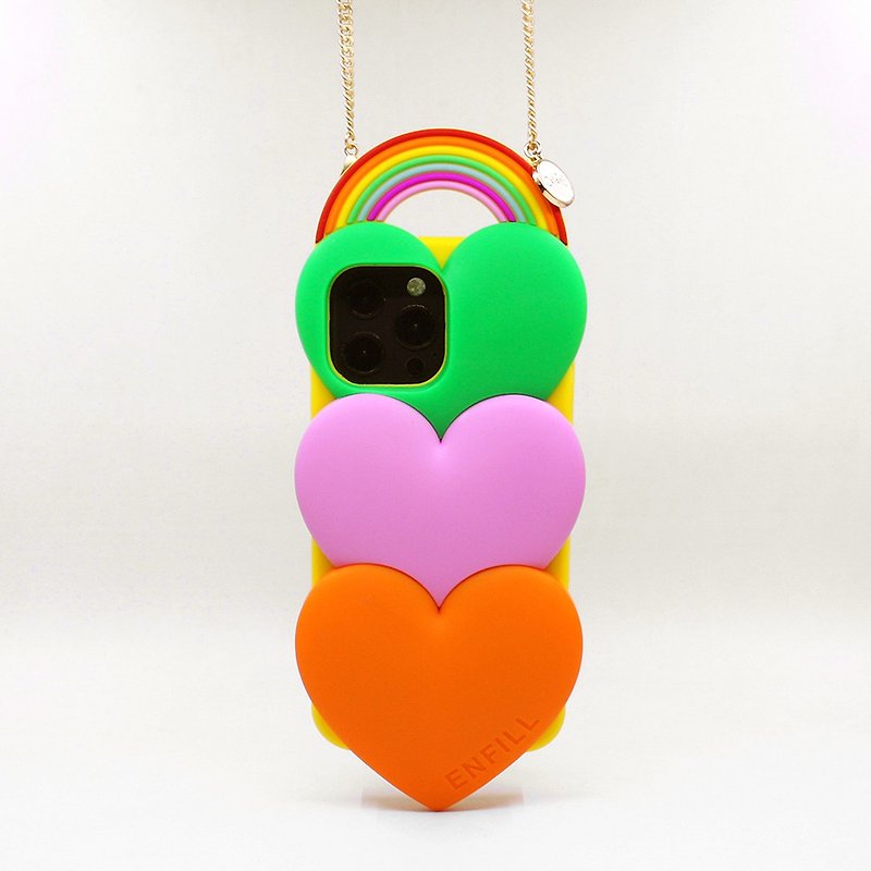 Candies iPhone 13 /13 Pro - Love Rainbow Love  (Yellow) - เคส/ซองมือถือ - ซิลิคอน สีเหลือง