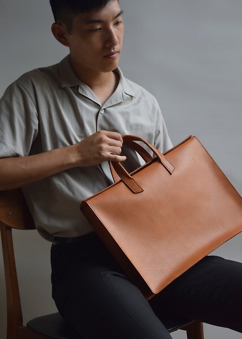 Eclôt Design 【筆電手提包 Laptop bag】植鞣皮革/ 16寸筆電 /都會公事包/簡約