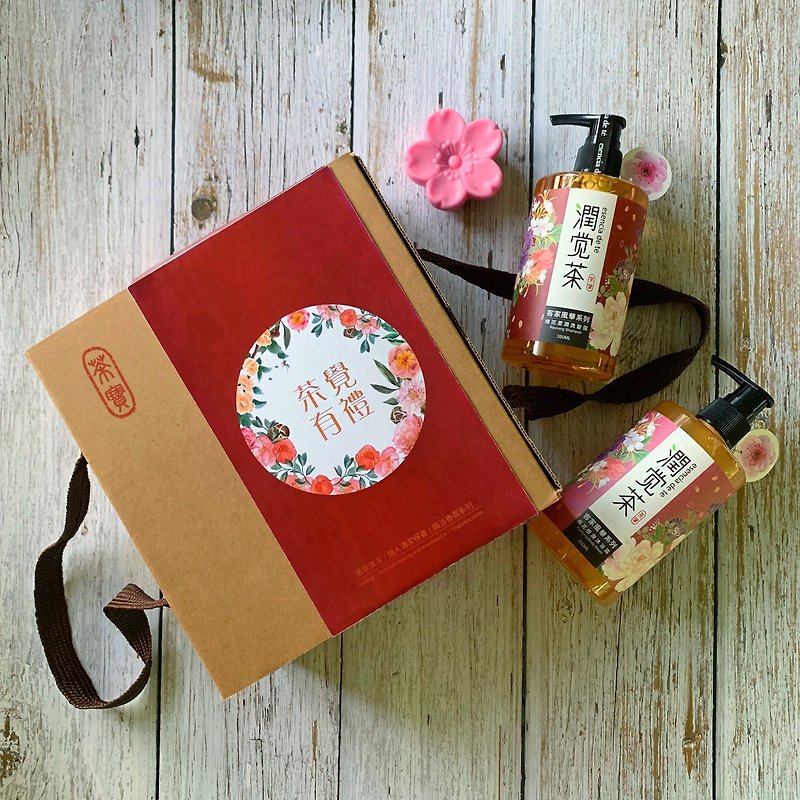 Christmas Gift Box [Hakka Fenghua Peach Blossom Gift Box Set of 3] Wedding Small Items/Exchange Gifts/Birthday Gifts - ครีมอาบน้ำ - พืช/ดอกไม้ สีแดง