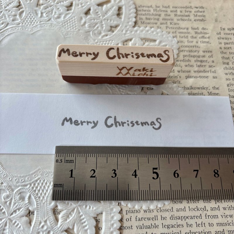 Eraser stamp Merry Christmas one-line letter stamp - ตราปั๊ม/สแตมป์/หมึก - ยาง 