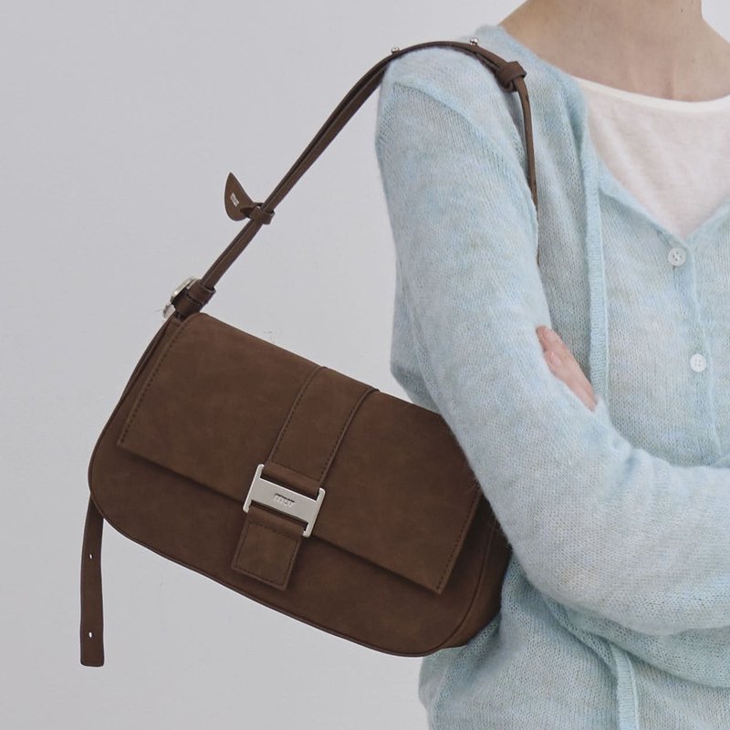 韓國製 MUR Seren bag 手袋/單肩包/上肩袋/手提袋 Suede dkbrown - 側背包/斜背包 - 環保材質 