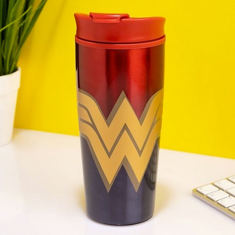 Officially Licensed DC Comics Wonder Woman Travel Eco-Friendly Mug 450ml - แก้ว - สแตนเลส หลากหลายสี
