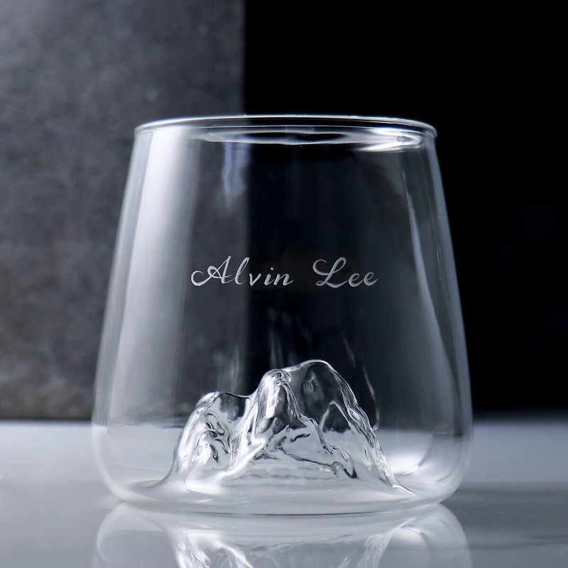 370cc Mountain Viewing Matterhorn Whiskey Glass Teacher Gift - Bar Glasses & Drinkware - Glass Transparent