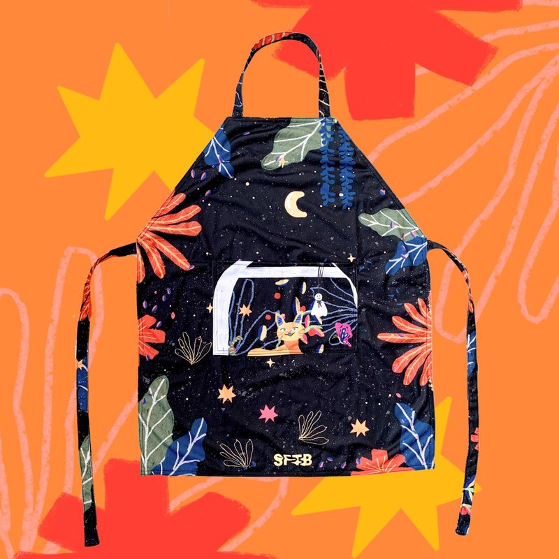 Skywatching Apron - 圍裙 - 聚酯纖維 黑色