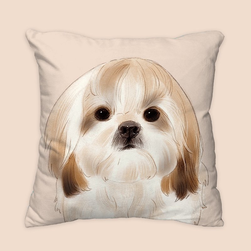 [I will always love you] Classic Xi Tzu Pillow Animal Pillow/Pillow/Cushion - Pillows & Cushions - Cotton & Hemp Orange