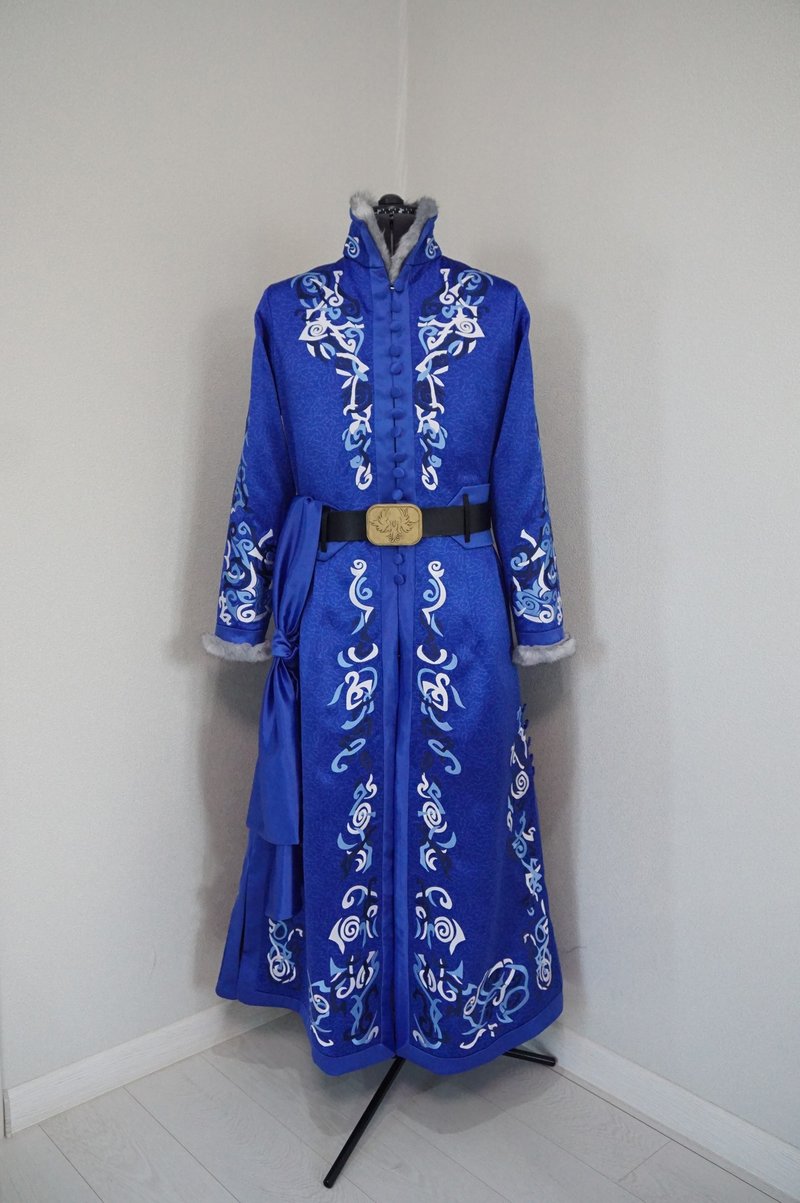 Grisha Etherealki Squaller Palace blue kefta - inspired by Shadow and Bone - เสื้อโค้ทผู้ชาย - วัสดุอื่นๆ สีน้ำเงิน