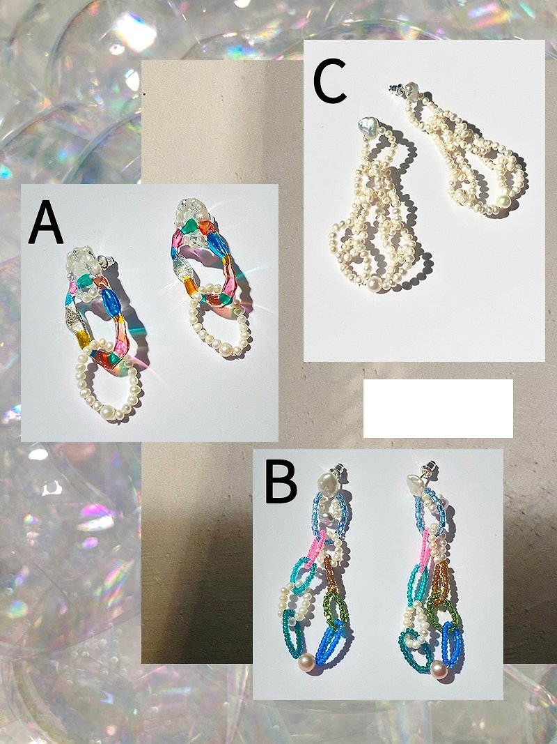 Bubble  series handmade 925 sterling silver pin earrings - ต่างหู - วัสดุอื่นๆ หลากหลายสี