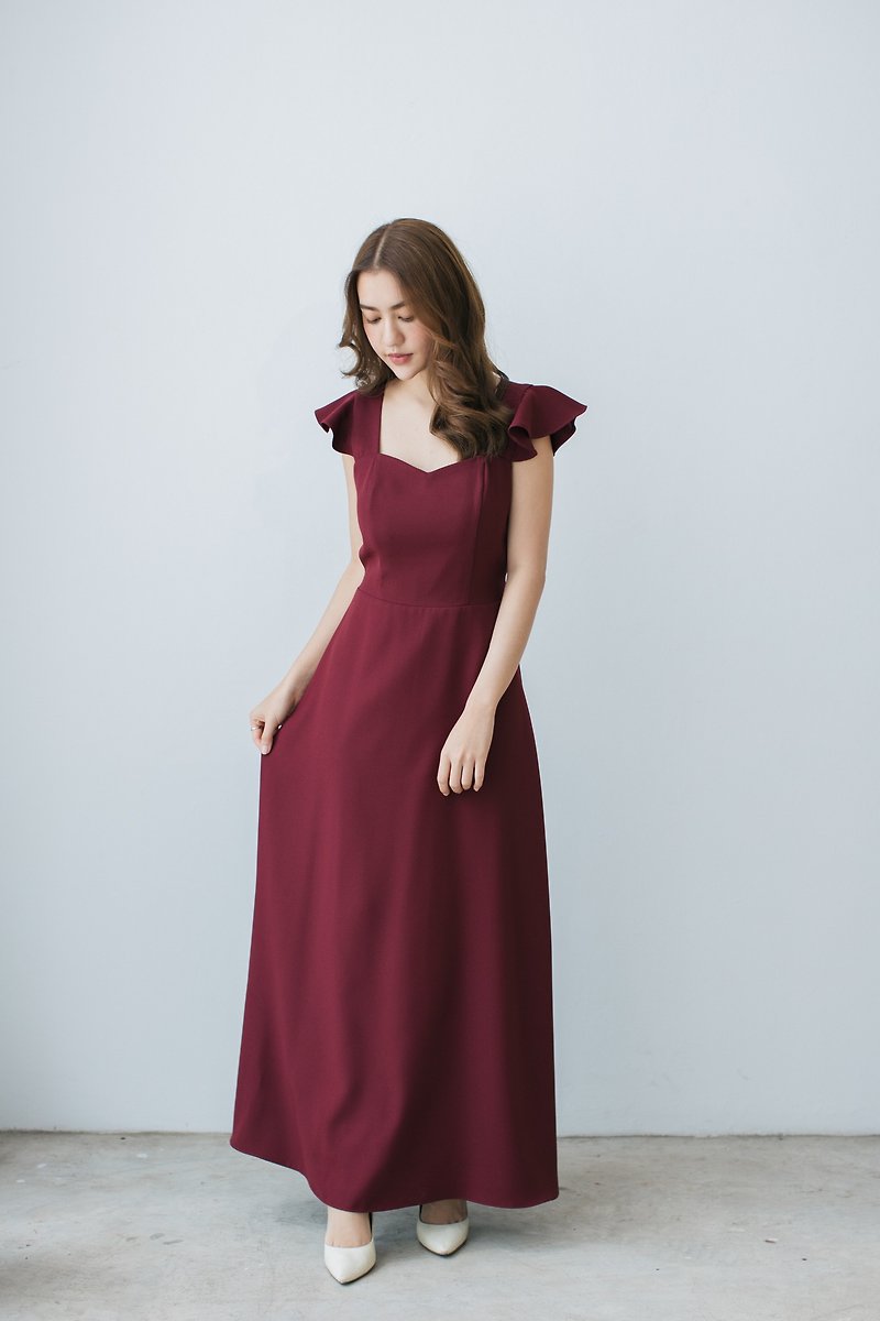 Wedding Dress Maroon dress Red Prom Dress Summer Dress Vintage Party Dress - One Piece Dresses - Polyester Red
