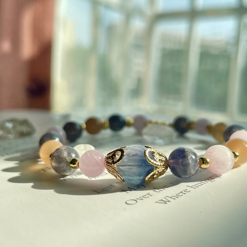 Unicorn 14KG Lucky Crystal Design Stone Orange Moonlight Kunzite Bluestone Gift - สร้อยข้อมือ - คริสตัล หลากหลายสี