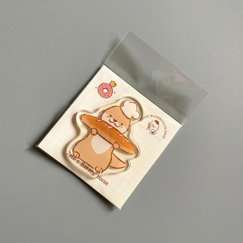 可愛小動物麵包屋亞克力冰箱貼水獺貓咪 - 擺飾/家飾品 - 壓克力 