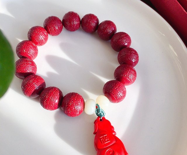 Cinnabar Chinese Zodiac Bracelet Jewelry Natural Beaded Bracelets for Women